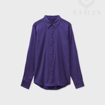 Women’s Satin Shirt-Violet