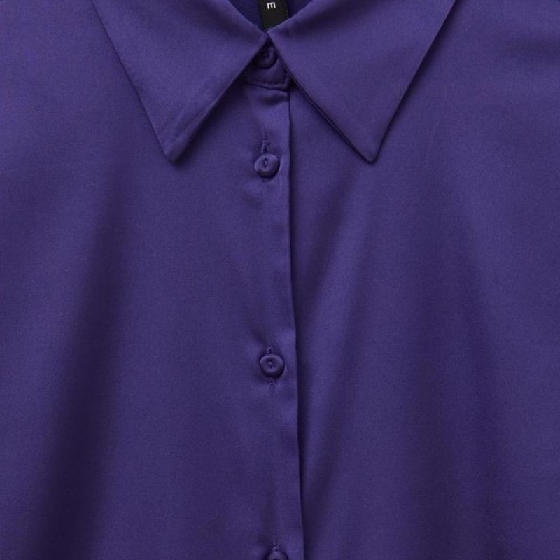 Women’s Satin Shirt-Violet