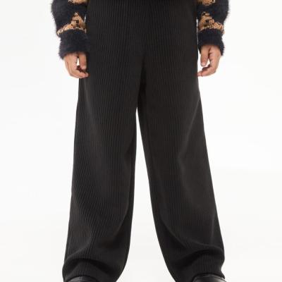 Ribbed wide leg pant