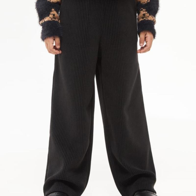 Ribbed wide leg pant