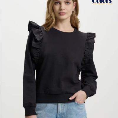 Black Gathered Arm Hole Sweatshirt