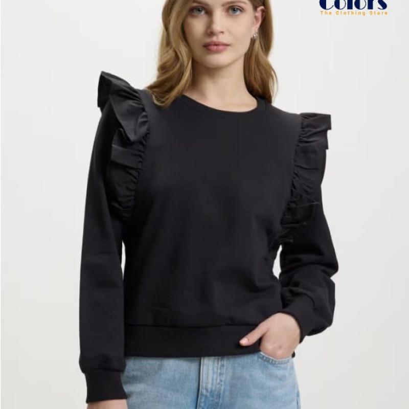 Black Gathered Arm Hole Sweatshirt