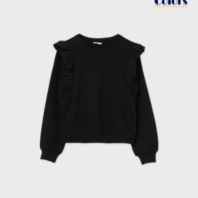 Black Gathered Arm Hole Sweatshirt