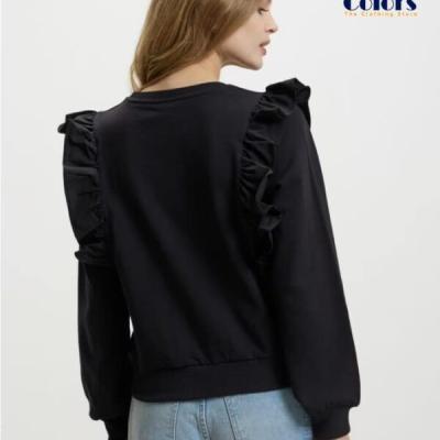 Black Gathered Arm Hole Sweatshirt