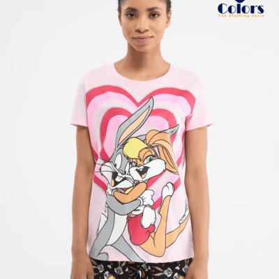 Bugs Bunny short pyjama set Pastel pink