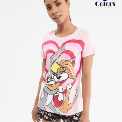 Bugs Bunny short pyjama set Pastel pink