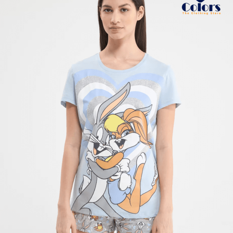 Bugs Bunny short pyjama set Sky-blue