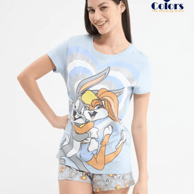 Bugs Bunny short pyjama set Sky-blue