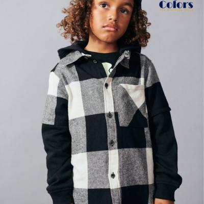 Checked Long-sleeved Shirt with Hoodie – Size 8-9 Years