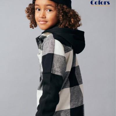 Checked Long-sleeved Shirt with Hoodie – Size 8-9 Years