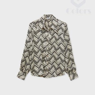 Chevron Patterned Women Corporate Shirt