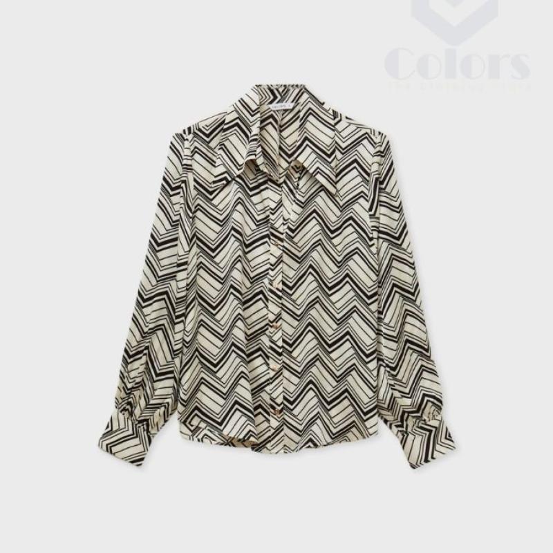 Chevron Patterned Women Corporate Shirt