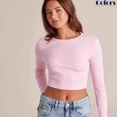 Crop Length Round Neck T-shirt