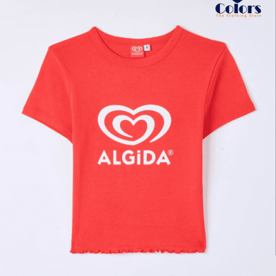 Cropped T-shirt with Algida logo print Red