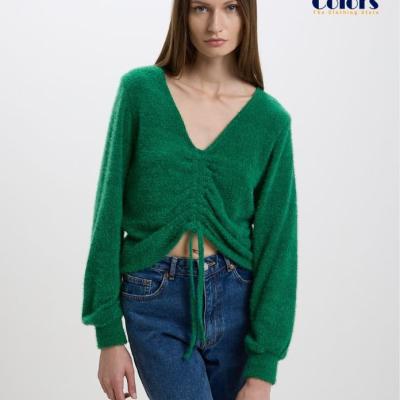 Fashionable Woolen V shape Neck Sweater