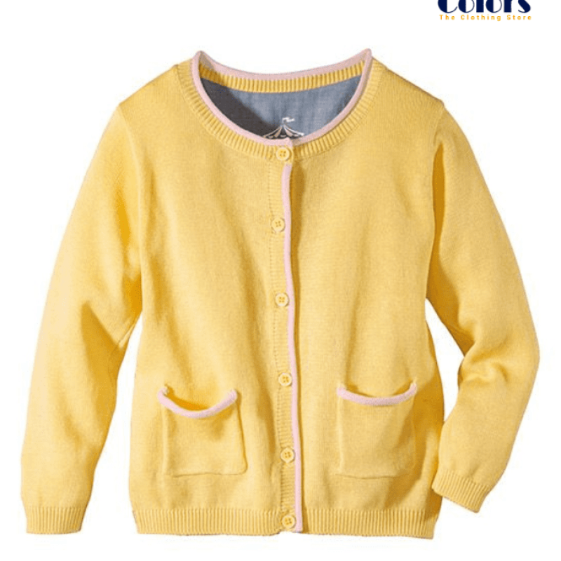 Girls’ Colorful Cotton-Rich Cardigan