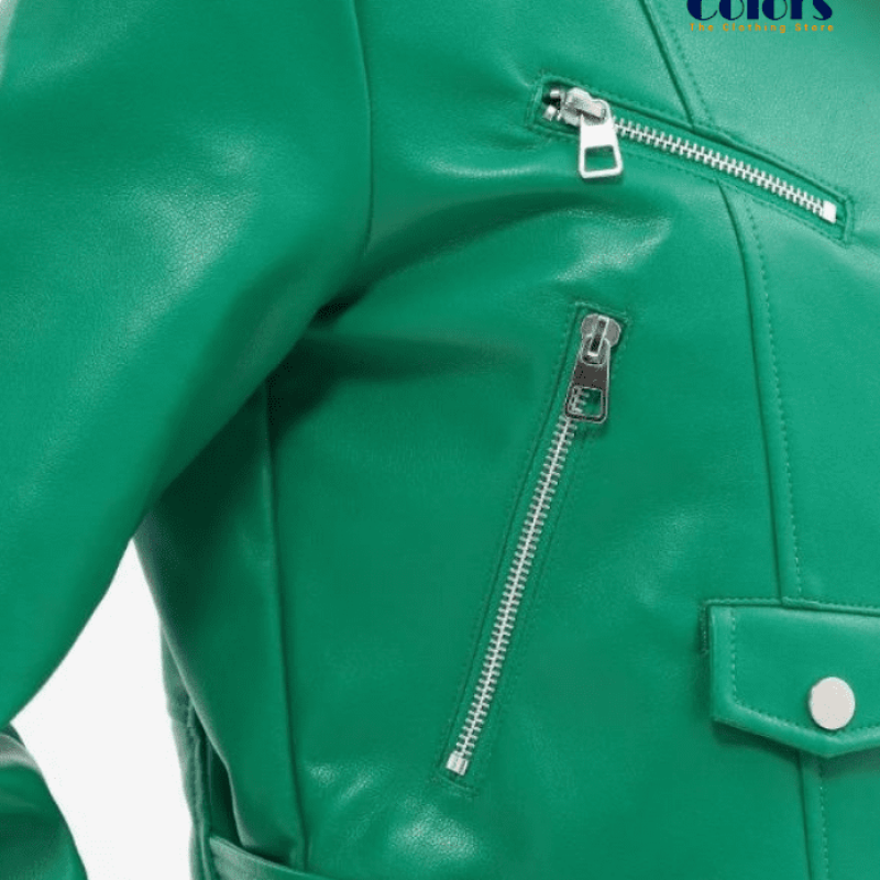 Leather Jacket Green Emerald