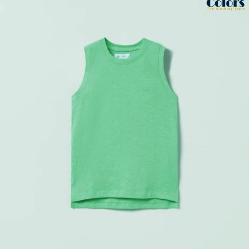 Kids Embroidered Tank Top Light Green