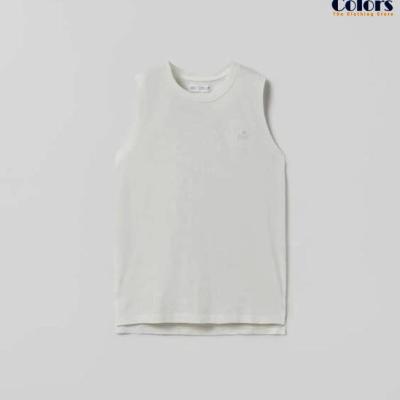 Kids Embroidered Tank Top – White, Sizes 6-14 Years