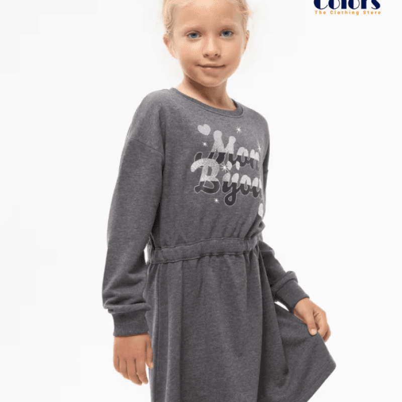 Kids Sweatshirt with Print Dark Grey Melange