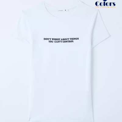 Lettering print Optical white T-shirt