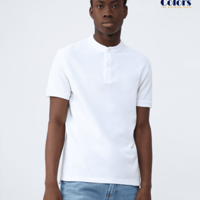 Light Pique Fabric White Color Polo T-Shirt for Men