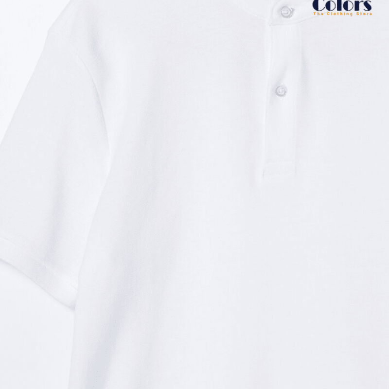 Light Pique Fabric White Color Polo T-Shirt for Men