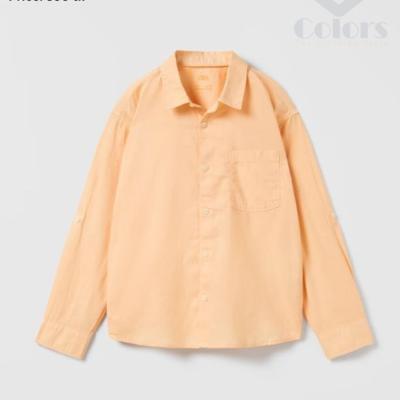 Linen-Blend Shirt – Collared Shirt, Adjustable Sleeves