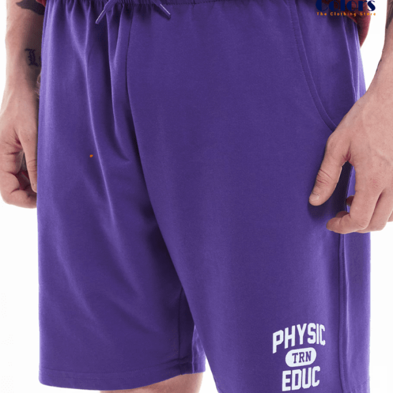 Logo Print Bermudas Blue Shorts for Men