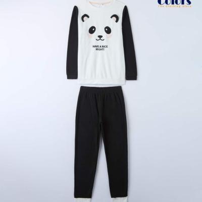 Long Pajama Set with Panda Print T-shirt