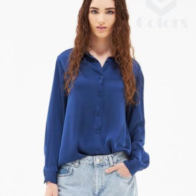 Long sleeve satin shirt