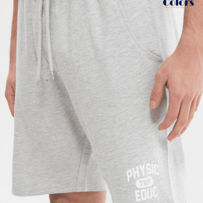 Men Logo Print Bermudas Grey Shorts