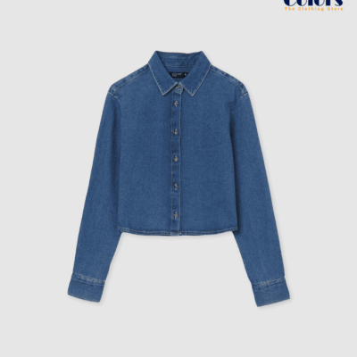 Middle Blue Denim Long-Sleeved Shirt – Sizes 38-40