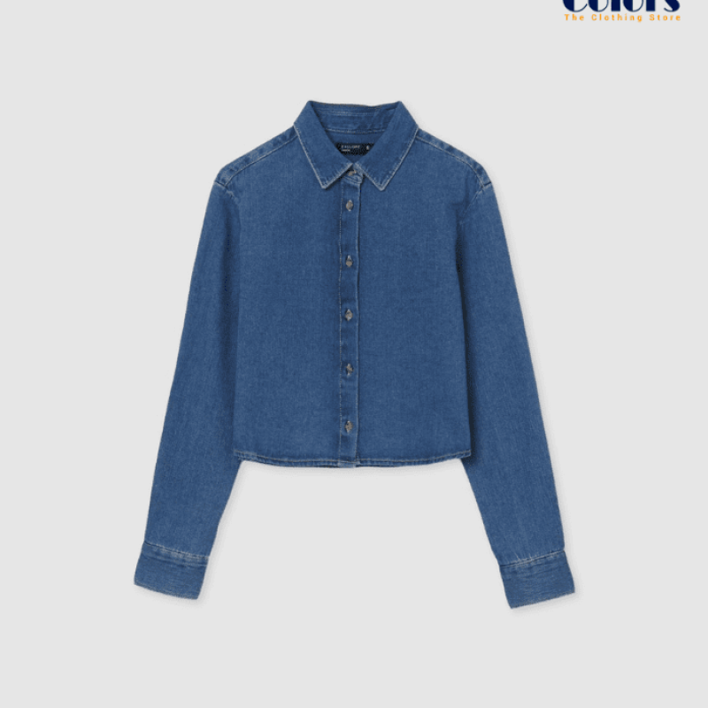 Middle Blue Denim Long-Sleeved Shirt – Sizes 38-40