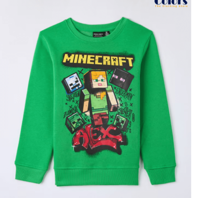 Minecraft Crew Neck Sweatshirt Zelena Druge Boje