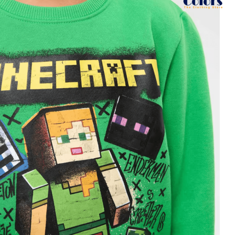 Minecraft Crew Neck Sweatshirt Zelena Druge Boje