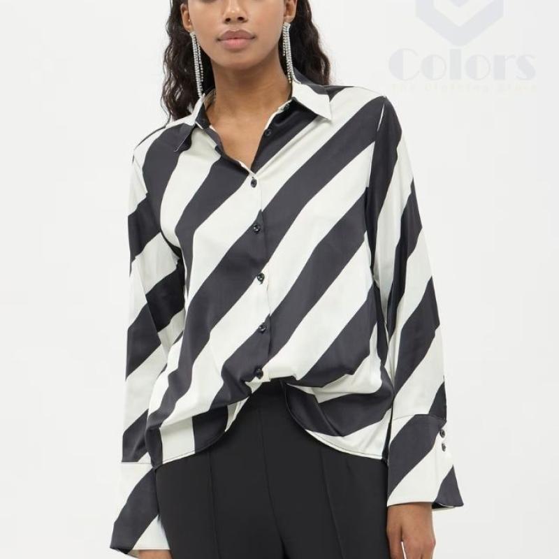 Oblique Stripes Women’s Corporate Shirt