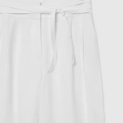 Optical White Curvy Line Trousers – Long Pants