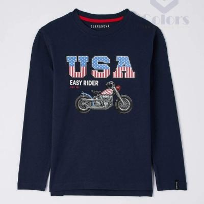 Printed Kids T-Shirt- Blue