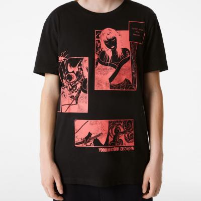 Regular Fit Short Sleeve T-Shirt with an Anime Print