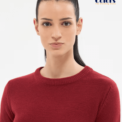 Single-colour crew neck top Bordeaux