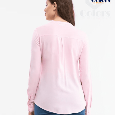 Single colour shirt with mandarin collar Pink