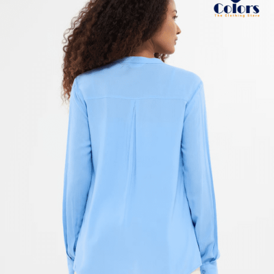 Single colour shirt with mandarin collar Sky-blue