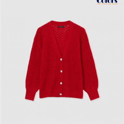 Solid Color Lurex Cardigan