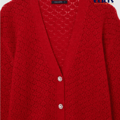 Solid Color Lurex Cardigan