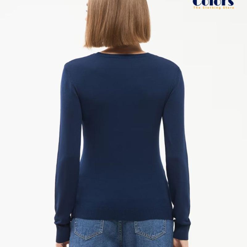 Viscose top with crew neckline dark Blue