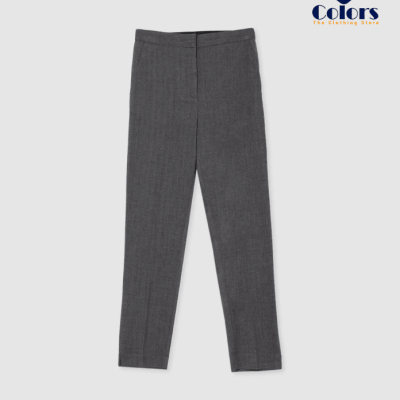 Women Grey Dark Solid-Colour Long Trousers