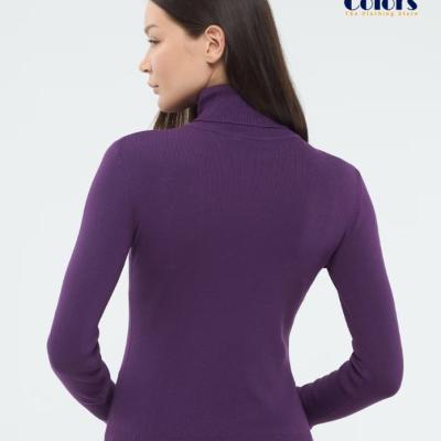 Women High Neck Ribbed Sweater