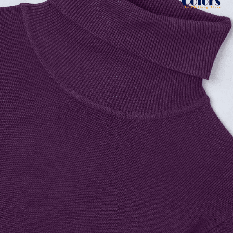 Women High Neck Ribbed Sweater