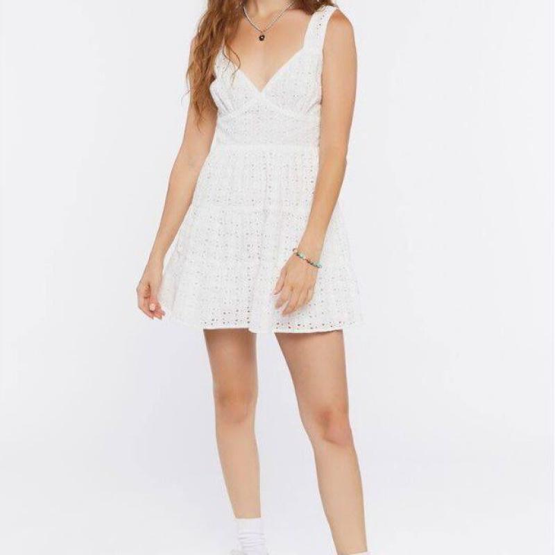 Women’s Floral Eyelet Mini Dress